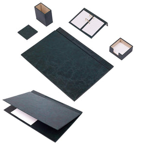 MOOG Leather Desk Set-5 Accessories -Brown- 5 PCS