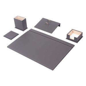 MOOG Leather Desk Set-5 Accessories -White- 5 PCS