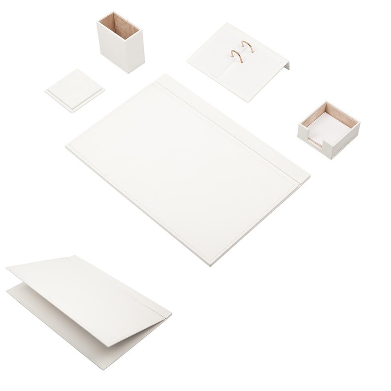 MOOG Leather Desk Set-5 Accessories -Green - 5 PCS