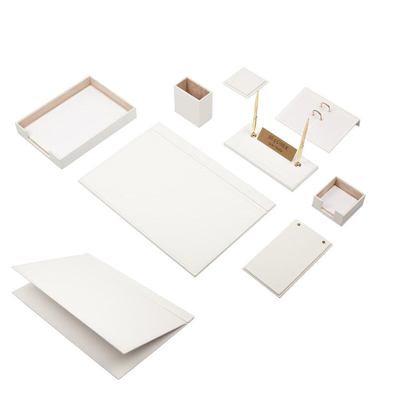 MOOG Leather Desk Set - Single Document Tray- Brown - 10 PCS