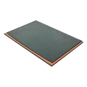 MOOG Leather Desk Pad With Wood Combination - White Leather