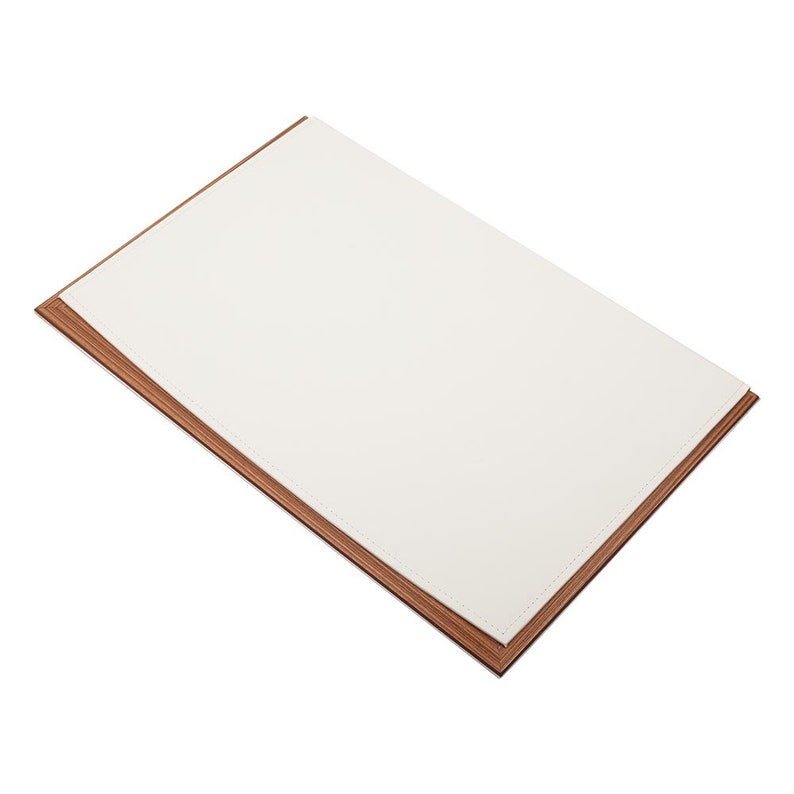MOOG Leather Desk Pad With Wood Combination -Green Leather