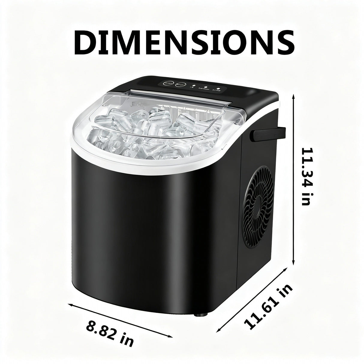 Portable Countertop Ice Maker Machine – Fast Ice Making, 2 Ice Sizes