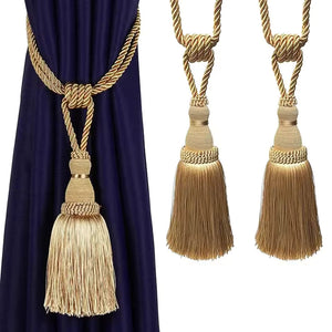 Tassels Curtain Tieback Gold Hanging Ball Braid Rope Holdback Window Drape Room Accessories Curtains Holder Buckle Strap European Style High-Grade Curtains Tieback Rope Tassel Holdbacks