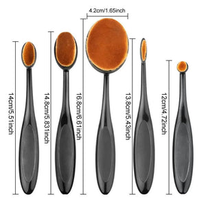 Incredible 5Pcs Oval Makeup Brushes Portable Toothbrush Oval Nylon Hair Cosmetic Makeup Blush Face Foundation Blending Brush Makeup Tool