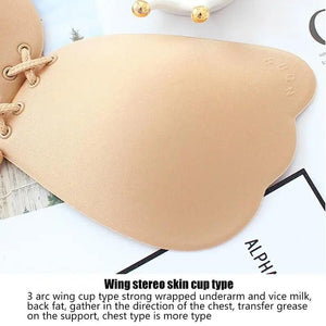 Incredible Strapless Invisible Bra Seamless Push Up Silicone Bras For Women Skin Black Lingerie Drawstring Bralette
