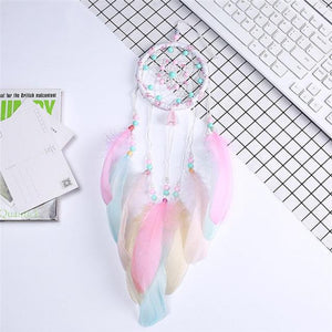 Indian Style Dreamcatcher Handmade Wind Chimes Hanging Pendant Dream Catcher For Bedroom Home Wall Art Hangings Decorations Feather Flowers Dream Catchers For Girls Kids Nursery Bedroom Wall Decor Festival Gift