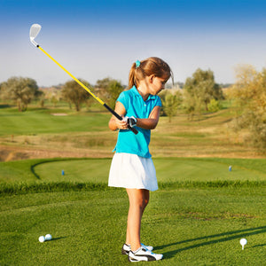 Individual Gold Club for Boys and Girls with Fiberglass Shaft and Headcover-Yellow