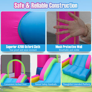 Inflatable Bounce House Cute Princess Bouncy Castle with 520W Blower