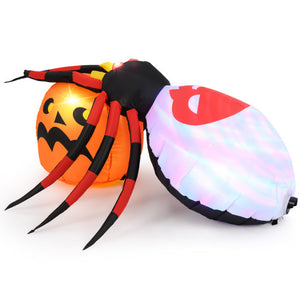 4.9 x 4.6 Feet Inflatable Spider with Pumpkin and Rotating Light