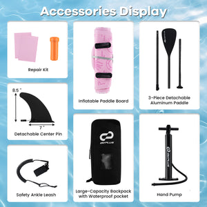 Inflatable Stand up Paddle Board iSUP Board Accessories with 3 Fins and Backpack-L