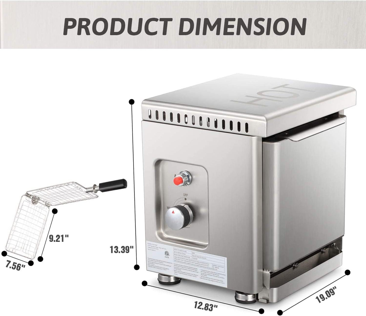 Infrared Propane Gas Grill Tabletop, Stainless Steel Small Barbecue Grill GB5916