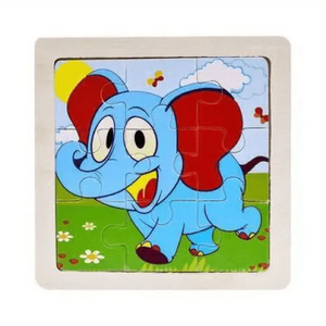 Intelligence Kids Toy Wooden 3D Puzzle Tangram for Children Baby Cartoon Animal , Traffic Puzzles Educational Learning Toys