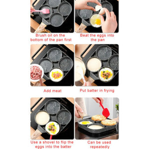 Four-Hole Non-Stick Omelet Pan: Versatile Breakfast Cookware
