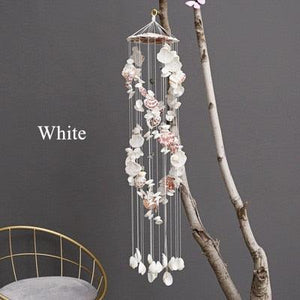 Japanese Wind Chimes Bells Hanging Ornaments Mobile Portable Waterproof Outdoor Wind-chime Mediterranean Style Home Garden Yard Decoration Natural Shell Wind Chimes Birthday Gifts