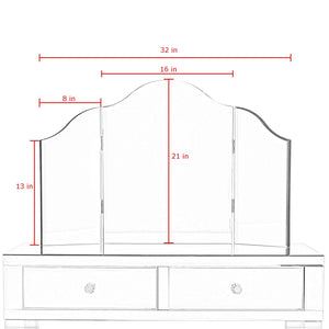 Amaris Mirrored Corner Vanity Set