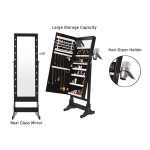 Glam Marquee Lights Jewelry Armoire