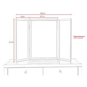Tanith Tabletop Vanity Trifold Mirror