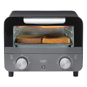 COOK WITH COLOR Mini Toaster Oven: 600W Power Precision Timer Auto Shutoff and Culinary Delights Up To 450 Degrees Grey