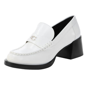 Coach Womens Natalie Leather Loafer Optic White 5