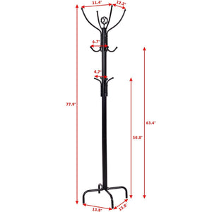 Metal Coat Rack with 12 Hooks