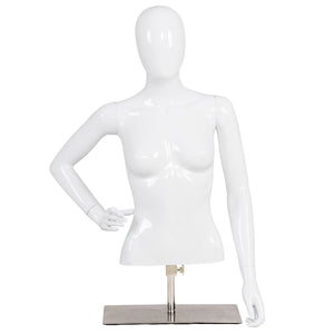 Female Mannequin Torso Adjustable Height with Metal Stand