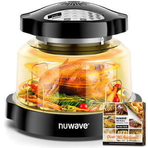 Nuwave Oven Pro Plus Air Fryer Infra-Red Countertop 2025 Advanced Convection No Defrosting or Preheating Cook Fresh or Frozen Durable Power Dome 100 Presets & 50 Memory PFAS Free Black
