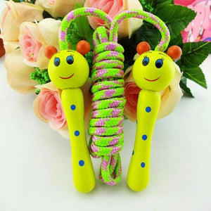 Kids Jump Rope With Wood Handle Children Skipping Ropes Gym Fitness Equipment Jump Ropes For Girls Boys Skipping Rope For Kids With Wooden Handle Cotton Braided Outdoor Fun Activity For Exercise Fitness