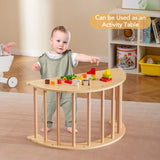 Kids Climbing Arch with Cushion Montessori Arch Climber/Rocker for Toddlers-Beige