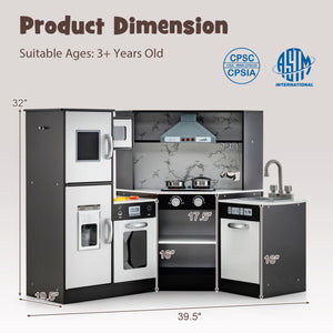 Kids Corner Pretend Kitchen Playset with Separated Washing Basin-Coffee