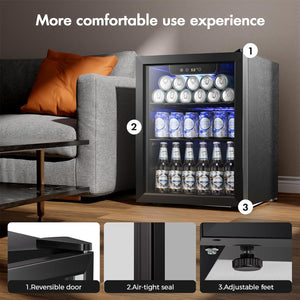 Kismile 1.7 Cu.ft Beverage Refrigerator and Cooler W5848H