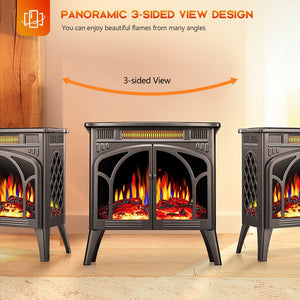 25 Inches 3D Infrared  Free Standing Electric Fireplace Stove S230B