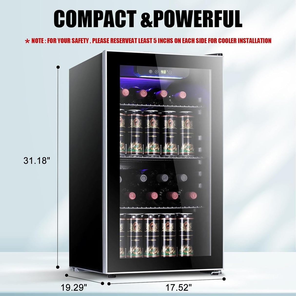 3.2 cu.ft  Wine Cooler/Cabinet Beverage Refrigerator W5899H