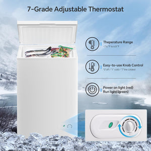 Kismile 3.5 Cubic Feet Chest Freezer