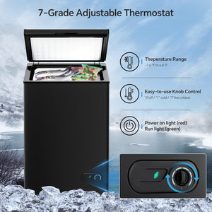 Kismile 3.5 Cubic Feet Chest Freezer