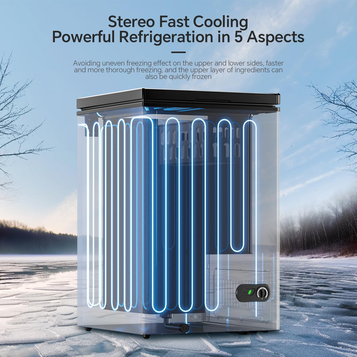 Kismile 3.5 Cubic Feet Chest Freezer