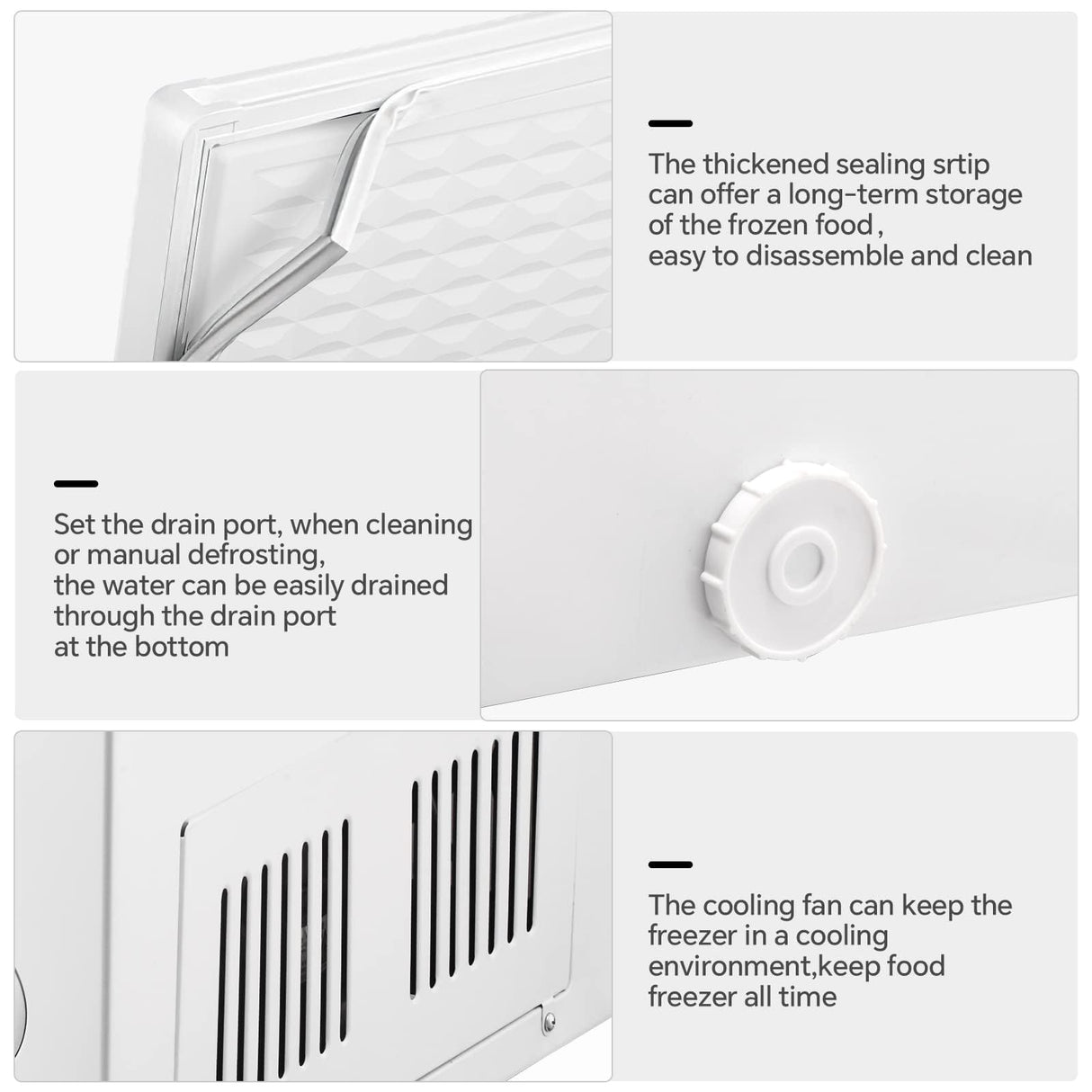 Kismile 3.5 Cubic Feet Chest Freezer