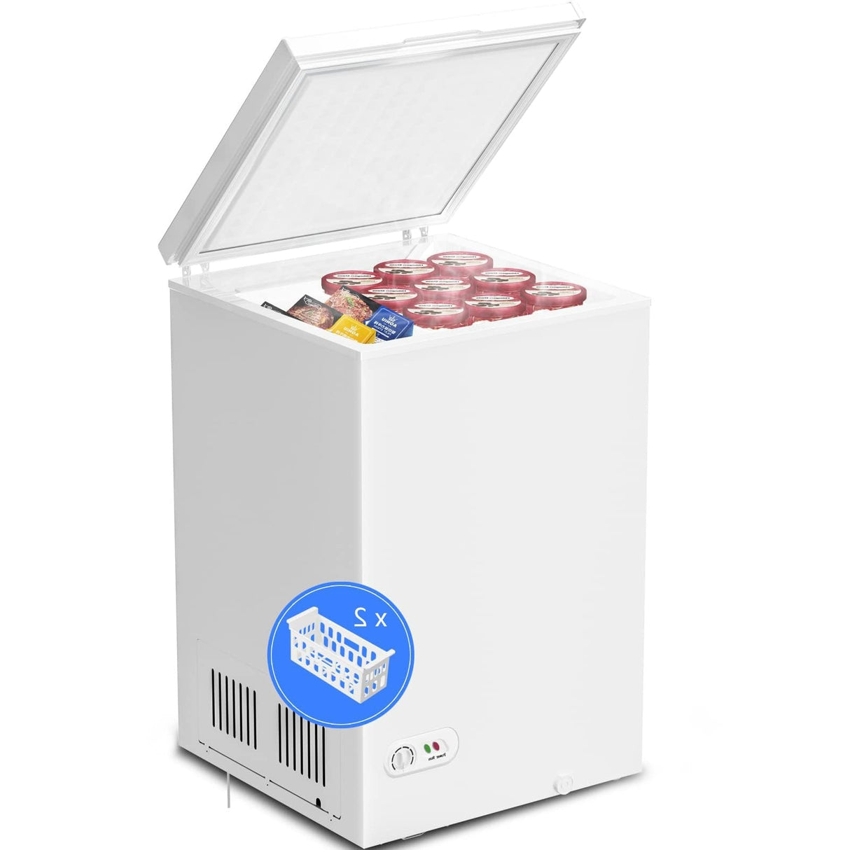 Kismile 3.5 Cubic Feet Chest Freezer