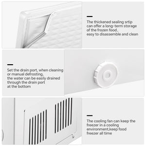 Kismile 7.0/3.5 Cubic Feet Chest Freezer with Removable Basket Free Standing