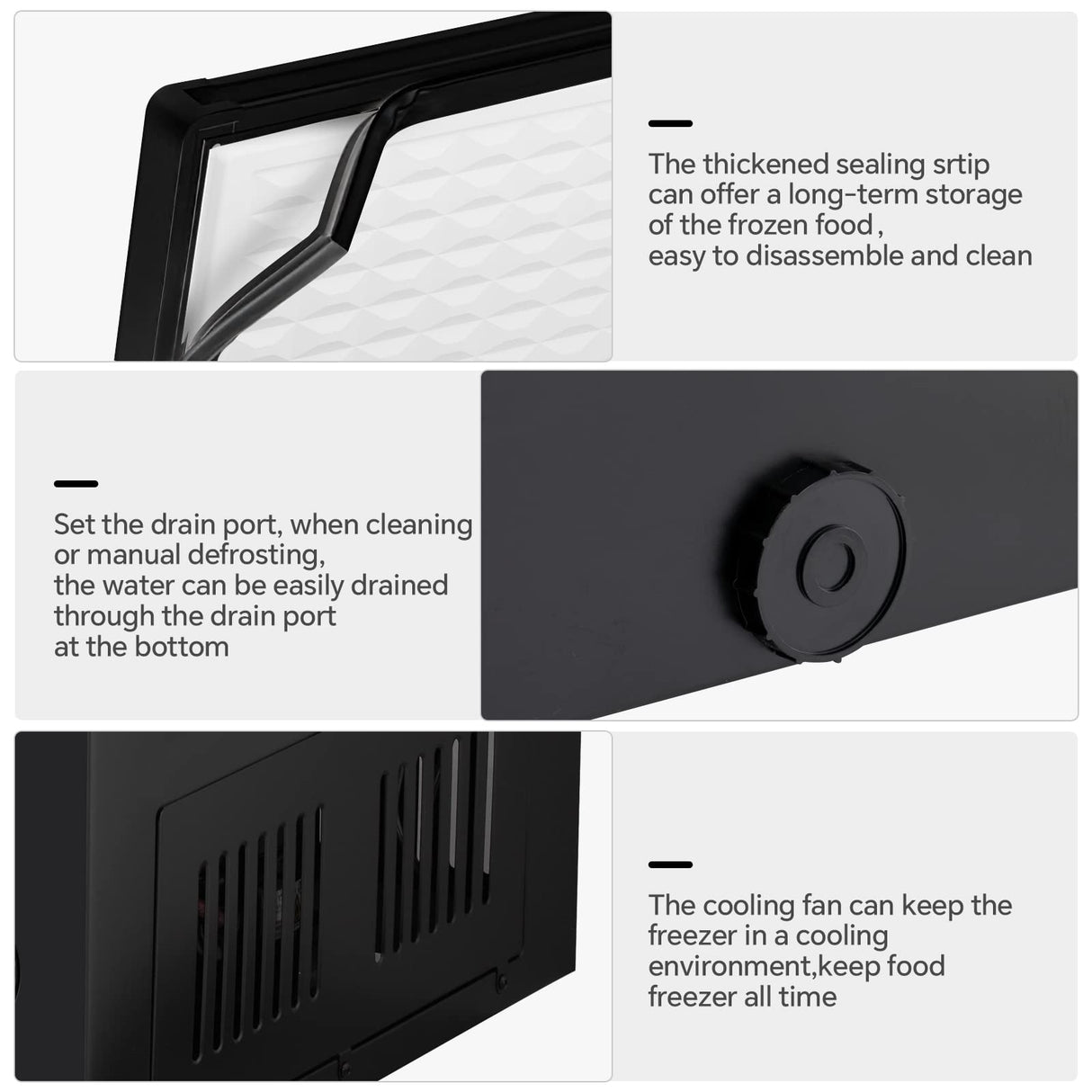 Kismile 7.0/3.5 Cubic Feet Chest Freezer with Removable Basket Free Standing