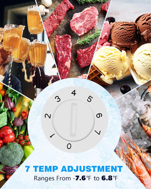 Kismile 7.0/3.5 Cubic Feet Chest Freezer with Removable Basket Free Standing