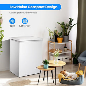 Kismile 7.0/3.5 Cubic Feet Chest Freezer with Removable Basket Free Standing