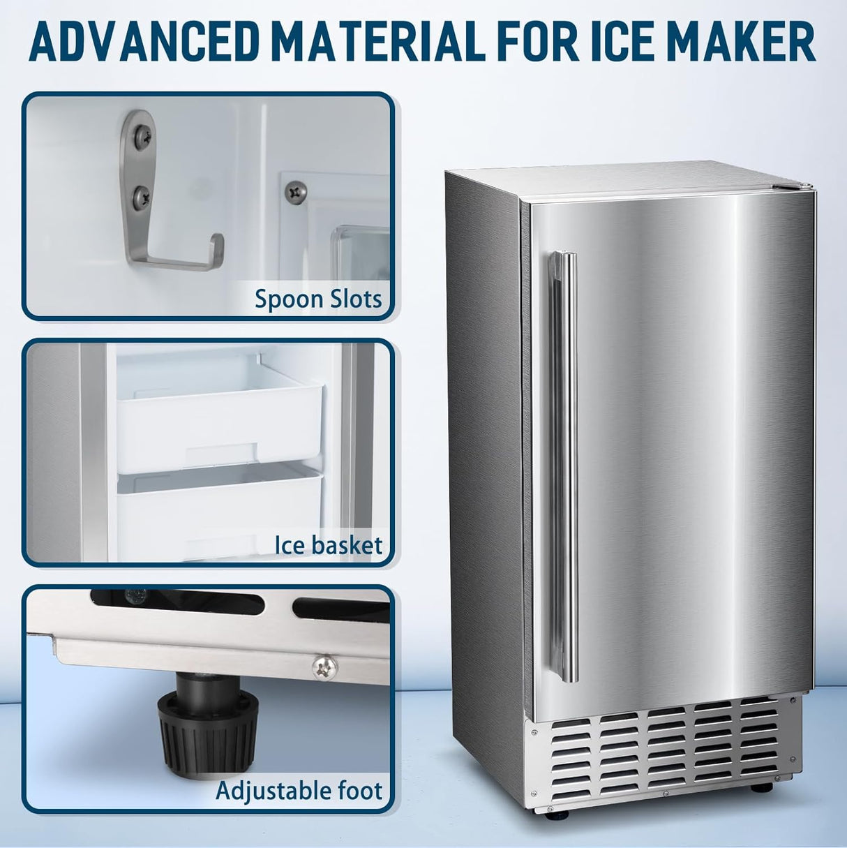 Kismile Commercial Under Counter Built-in Nugget Ice Maker Z5830N