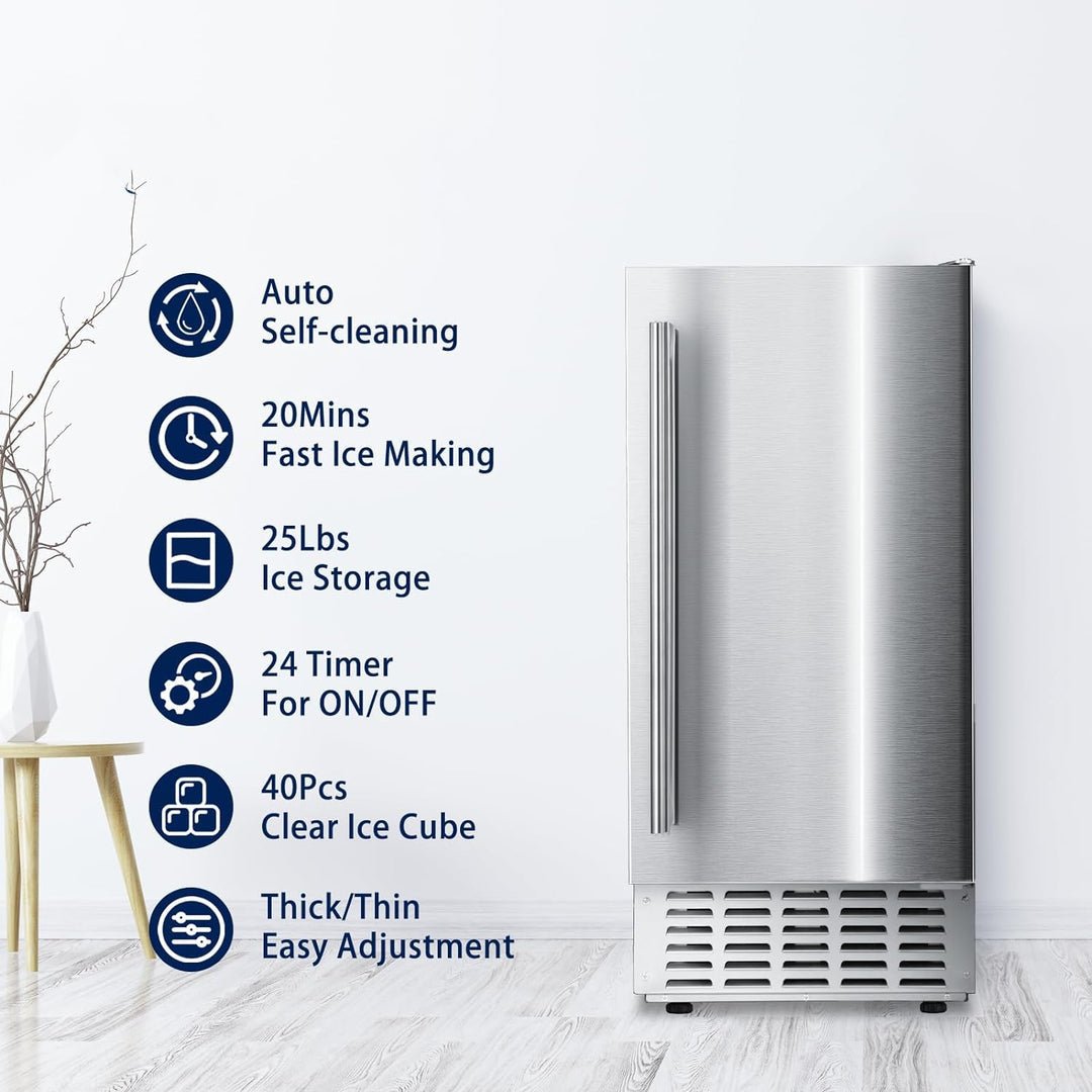 Kismile Commercial Under Counter Built-in Nugget Ice Maker Z5830N