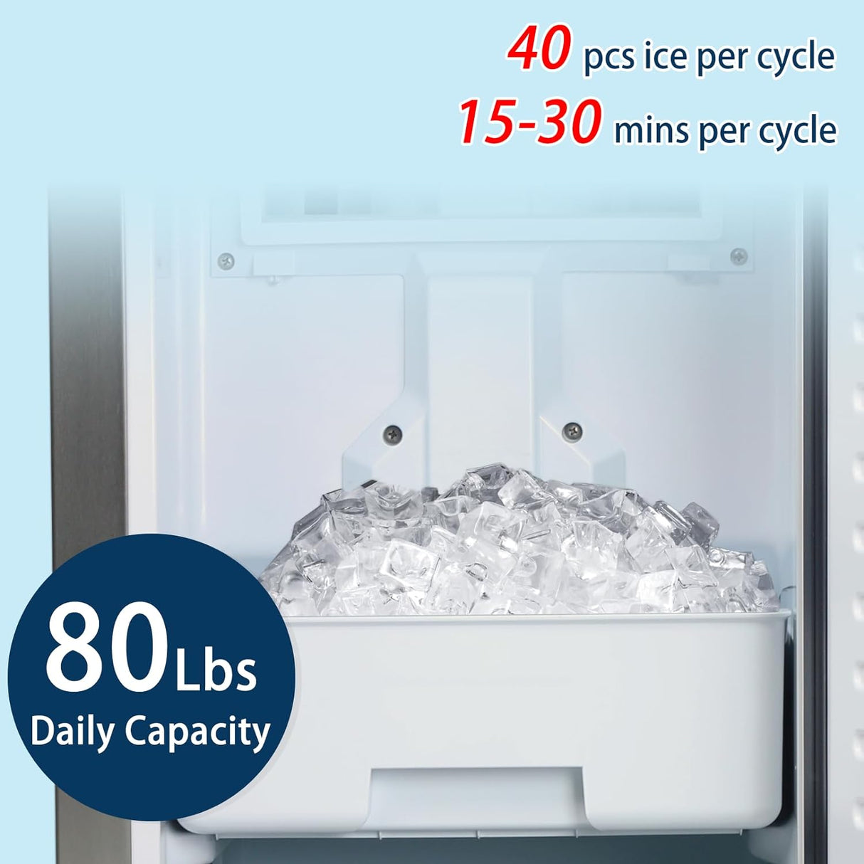 Kismile Commercial Under Counter Built-in Nugget Ice Maker Z5830N
