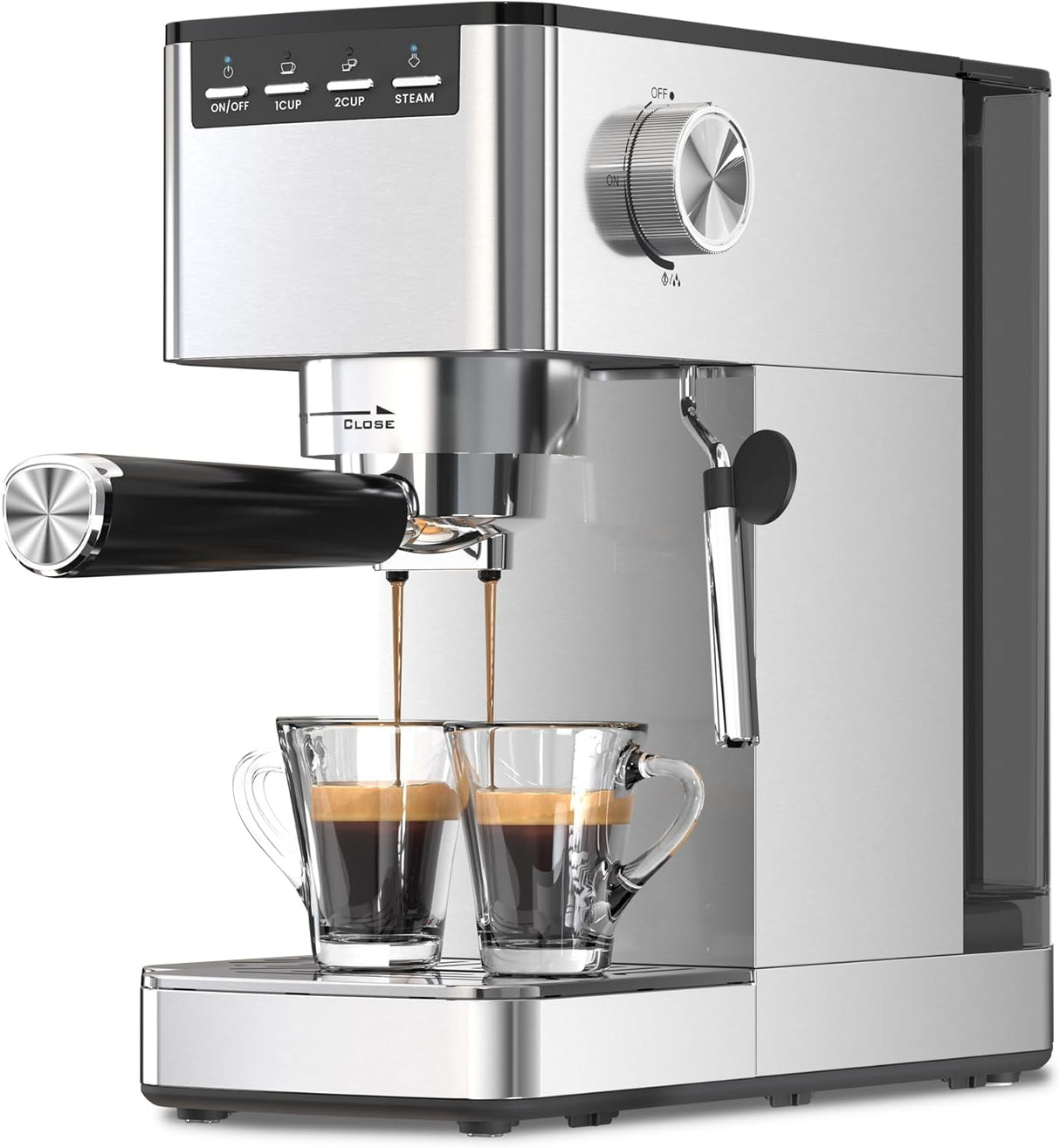 Kismile Espresso Coffee Maker Machine 20 Bar, with Milk Frother Steam Wand CM8032