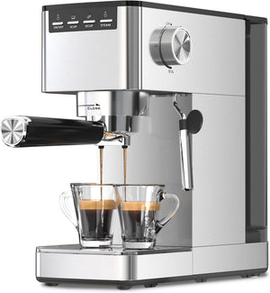 Kismile Espresso Coffee Maker Machine 20 Bar, with Milk Frother Steam Wand CM8032
