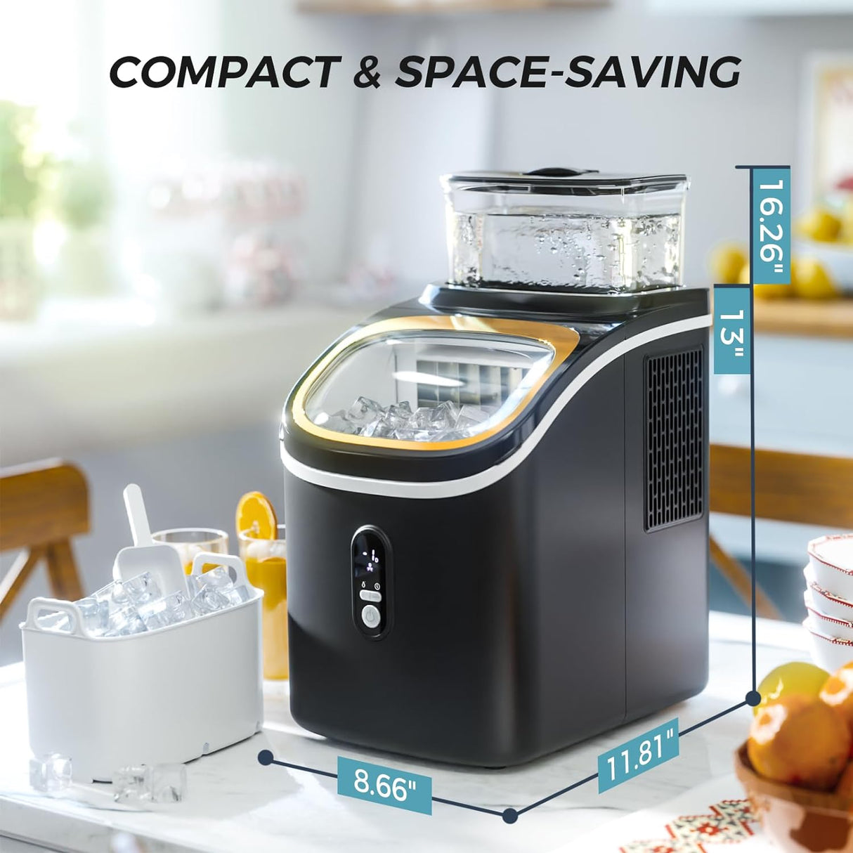 Kismile Ice Maker Countertop, Portable Ice Cube Maker Machine Z5813AF