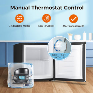 Kismile Mini Freezer,1.1 Cu.ft Upright Freezer with Reversible Single Door