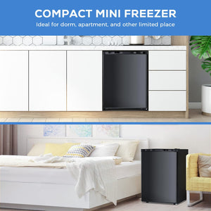 Kismile Upright Freezer,3.0 Cu.ft Mini Freezer with Reversible Single Door